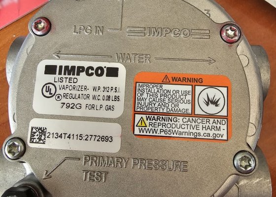 Parownik reduktor gazu LPG IMPCO Linde oryginał części zamienne wózki widłowe